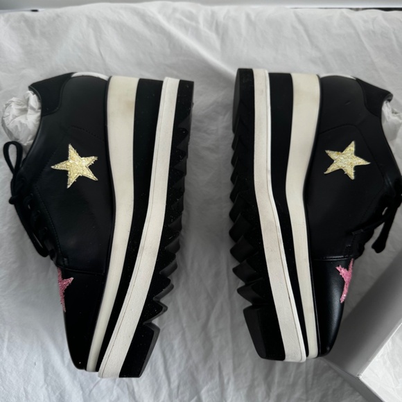 Stella McCartney Elyse Stars Black Platform Sneakers 38.5 - New Never Worn - Picture 7 of 8